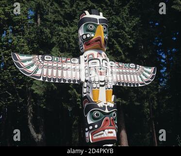 Kanada. British Columbia. Vancouver. Stanley Park. First Nations Totem Pole. Stockfoto