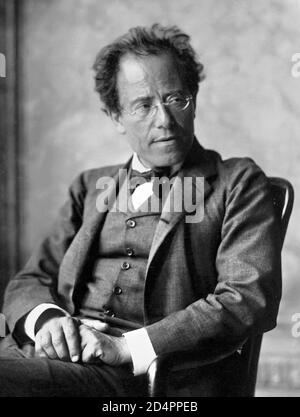 Gustav Mahler. Porträt des österreichisch-böhmischen Komponisten und Dirigenten Gustav Mahler (1860-1911) von Moritz Nähr, 1907 Stockfoto