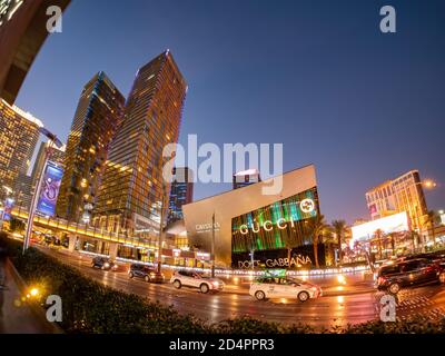 Las Vegas, SEP 25, 2020 - Außenansicht des Aria Resorts Stockfoto