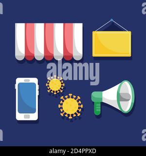 Erneutes Öffnen von Bundle Set Icons Vektor Illustration Design Stock Vektor