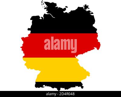 Flagge in Form des geographischen Landes, Deutschland, Westeuropa, Europa Stockfoto