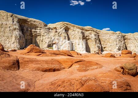 Der Toadhocker Trail führt zu einem Gebiet von Hoodoos und Ausgewogene Felsformationen durch Jahrhunderte der Erosion und ist geschaffen Teil der Grand Staircase-Escala Stockfoto