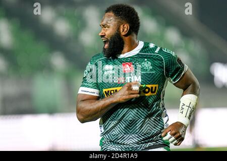 Monigo Stadium, Treviso, Italien, 10 Oct 2020, Ratuva Tavuyara (Treviso) während Benetton Treviso vs Leinster Rugby, Rugby Guinness Pro 14 - Credit: LM/Ettore Griffoni/Alamy Live News Stockfoto