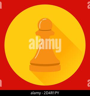 Symbol einer Schachfigur der Bauer im flachen Stil ein Vektor. Ein Designkonzept für ein Logo oder ein Element der Website. Stock Vektor
