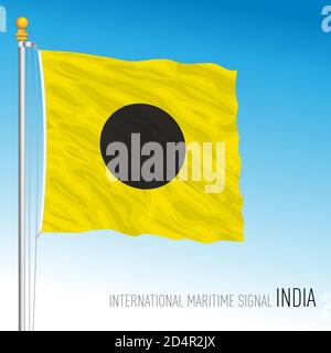 Indien Flagge, internationales maritimes Signal, Vektor-Illustration Stock Vektor
