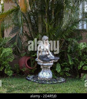 Schöne Meerjungfrau in unserem Garten irgendwo in miami Stockfoto