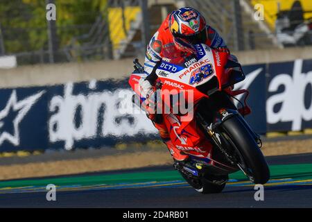 Le Mans, Frankreich. Oktober 2020. Qualifying für MotoGP Shark Helme Grand Prix de France auf dem Le Mans Circuit. 10. Oktober 2020 Clasificacion del Gran Premio Shark Helmets de Francia de MotoGP en el circuito de Le Mans, 10 de Octubre de 2020 Jack Miller POOL/ MotoGP.com/Cordon Pressequelle: CORDON PRESS/Alamy Live News Stockfoto