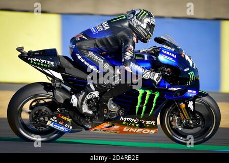 Le Mans, Frankreich. Oktober 2020. Qualifying für MotoGP Shark Helme Grand Prix de France auf dem Le Mans Circuit. 10. Oktober 2020 Clasificacion del Gran Premio Shark Helmets de Francia de MotoGP en el circuito de Le Mans, 10 de Octubre de 2020 Maverick Vinales POOL/ MotoGP.com/Cordon Pressequelle: CORDON PRESS/Alamy Live News Stockfoto