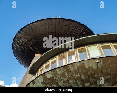 Bau der Sternwarte auf der Spitze des Sniezka-Gebirges. Karkonosze National Mountains Stockfoto