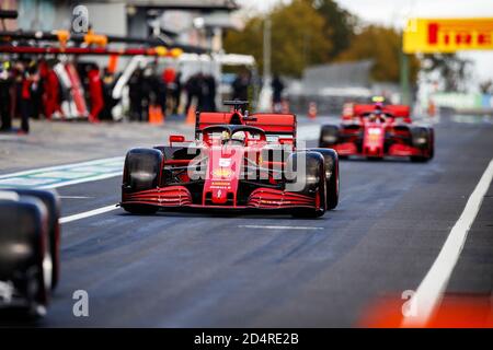 Nurburg, Deutschland. Oktober 2020. 05 VETTEL Sebastian (ger), Scuderia Ferrari SF1000, Aktion während der Formel 1 Aramco Grosser Preis der Eifel 2020, Eifel Grand Prix, vom 9. Bis 11. Oktober 2020 auf dem N.rburgring, in N.rburg, Deutschland - Foto Xavi Bonilla / DPPI Kredit: LM/DPPI/Xavi Bonilla/Alamy Live News Stockfoto