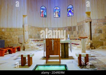 Memorial Sanctuary of Moses auf dem Berg Nebo, wo Moses sah das Gelobte Land und kann begraben worden (5. Mose 34:1-6), Jordanien Stockfoto