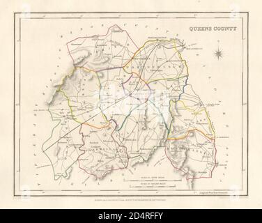 QUEENS COUNTY (LAOIS) antike Landkarte für LEWIS. DOWER & CREIGHTON. Irland 1846 Stockfoto