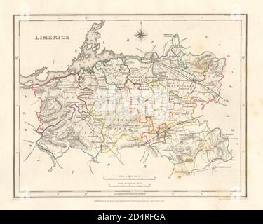 GRAFSCHAFT LIMERICK antike Karte für LEWIS von DOWER & CREIGHTON. Irland 1846 Stockfoto