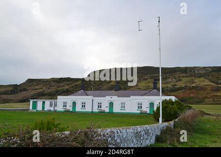 Niton und St Catherines Lighthouse, während Storm Alex hereinfegt Von Westen Oktober 2020 Stockfoto