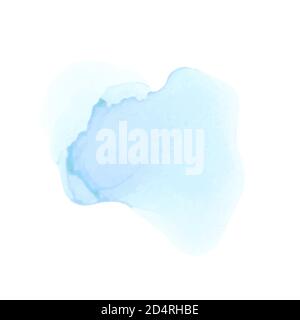 Wasserfarbe Blau Splash. Alkoholtinte. Abstrakter, Farbenfroher Hintergrund. Handbemalte Aquarelltextur Stock Vektor