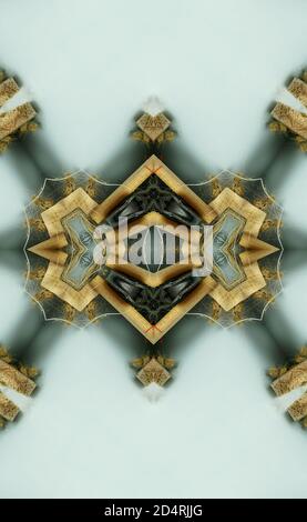 Abstrakte Tapete, voller Farben, seltsame Ornamente und Formen, Hintergrund mit schönen geometrischen Mustern Stockfoto