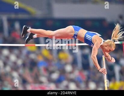 Nikoleta Kiriakopoulou (Griechenland). Pole Vault Frauen Finale. IAAF Leichtathletik-Weltmeisterschaften, Doha 2019 Stockfoto