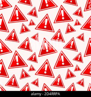 Warnschild nahtlose Muster Vektor Illustration Hintergrund Stock Vektor