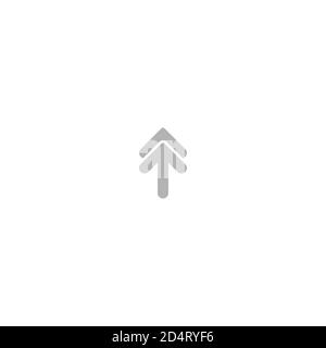 Blättern Sie durch die Seite oder wischen Sie nach oben Piktogramm. Grau abgerundeten Pfeil nach oben Symbol. Wischen nach oben Taste. Isoliert auf Weiß. Upload-Symbol. Upgrade-Zeichen. Nach Norden zeigender Pfeil Stock Vektor