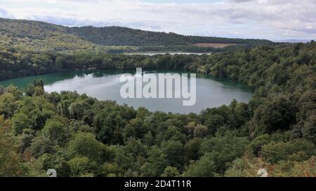 Monticchio - Panorama dei laghi dal santuario Stockfoto