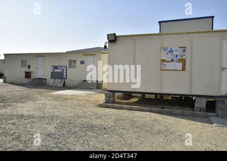 Tragbare Haus- und BürokabinenArbeitslagerschränke kleine temporäre Häuser : Muscat, Oman Stockfoto