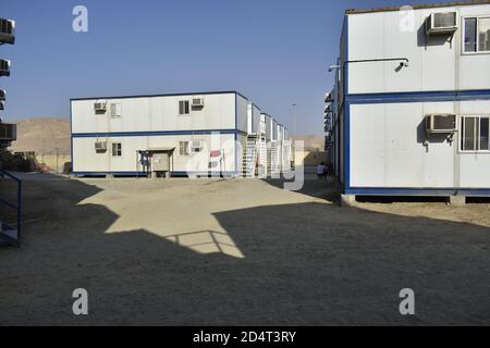 Tragbare Haus- und BürokabinenArbeitslagerschränke kleine temporäre Häuser : Muscat, Oman Stockfoto