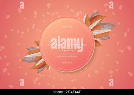 Banner-Vorlage oder Einladungskarte mit Herbsthintergrund. Stock Vektor