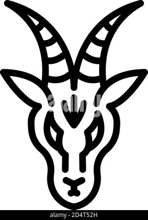 Kopf Gazelle Symbol, Umriss Stil Stock Vektor
