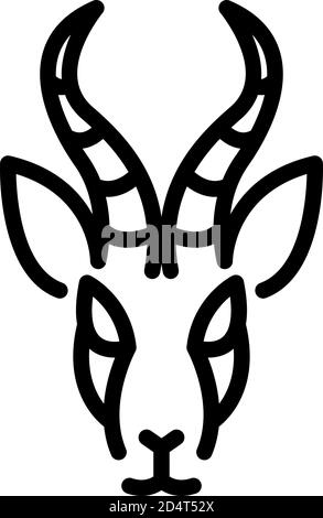 Fast Gazelle Symbol, Umriss Stil Stock Vektor
