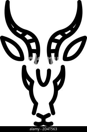 Faune Gazelle Symbol, skizzieren Stil Stock Vektor
