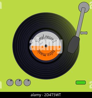 Plattenspieler zum Abspielen von Audio auf Vinyl. Stock Vektor