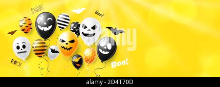 Halloween Hintergrund mit bunten Ballons. Vektorgrafik Stock Vektor