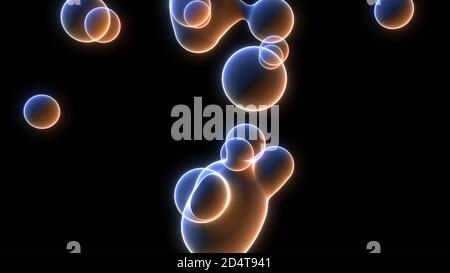 Moderne holografische Metaballs schwimmende flüssige Blobs 3d Fluid Banner 3d Rendering Stockfoto