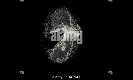 Wassertropfen kollidieren Wave Flow Splash 3d-Rendering Stockfoto