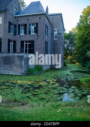 Ein Schloss in Geldrop Noord-Brabant Holland schaut durch einen Baum Stockfoto