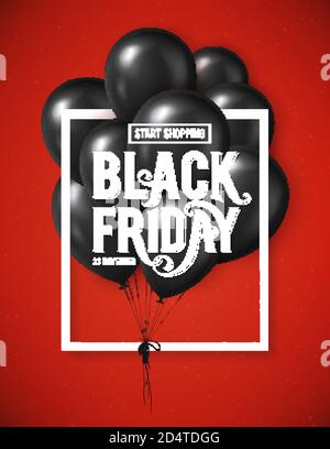 Banner für Schwarzer Freitag Verkauf mit handdrawn Schriftzug. Plakat Vorlage. Vector Illustration. Stock Vektor