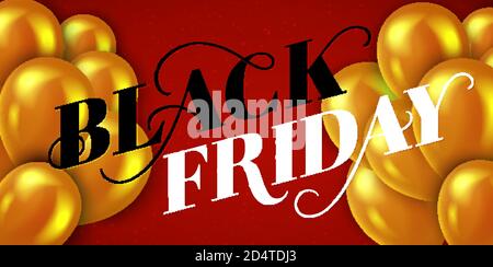 Banner für Schwarzer Freitag Verkauf mit handdrawn Schriftzug. Plakat Vorlage. Vector Illustration. Stock Vektor