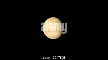 Venus Planet auf dunklem Hintergrund 3D-Rendering Stockfoto