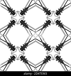 Isoliertes monochromes nahtloses Rastermuster oder Textur in Fantasy-Gothic Stil Stock Vektor