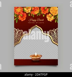 Diwali Poster Vorlage. Stock Vektor