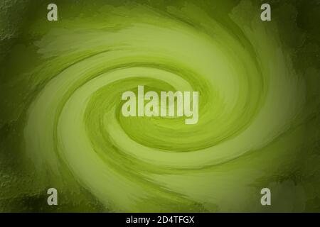 Ein abstrakter wirlender Effekt auf grünem Hintergrund Stockfoto