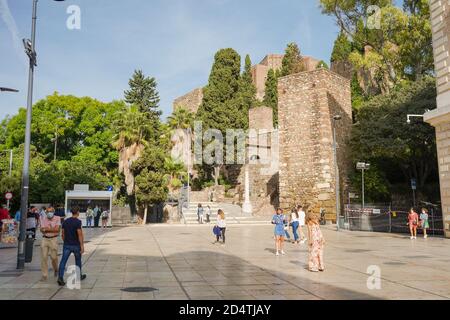 Malaga Spanien. Eingang Malaga Alcazaba, Malaga, Andalusien, Spanien Stockfoto