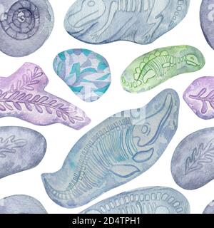 Niedliche Paläontologie Muster für Kinder Textil. Stockfoto