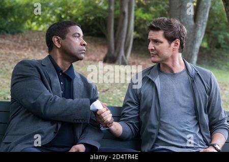DENZEL WASHINGTON und PEDRO PASCAL im EQUALIZER 2 (2018), Regie ANTOINE FUQUA. Kredit: COLUMBIA BILDER / Album Stockfoto
