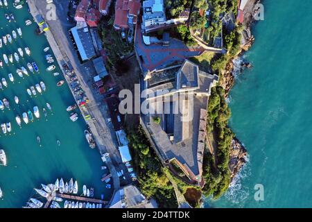 Luftaufnahme von Lerici, Provinz La Spezia, Ligurien / Italien Stockfoto