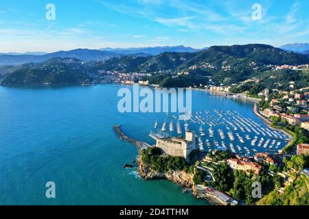 Luftaufnahme von Lerici, Provinz La Spezia, Ligurien / Italien Stockfoto