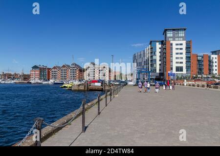 Neptune Marina, University of Suffolk, Ipswich Waterfront, eine kulturelle und historisch bedeutsame Gegend, Suffolk, Großbritannien. Stockfoto