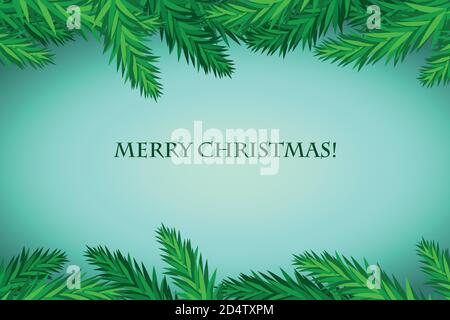 Set von Tannenzweigen. Weihnachtsbaum, Kiefer, Winter Stock Vektor