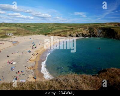 Church Cove und The Towans, Gunwalloe, Cornwall. Stockfoto