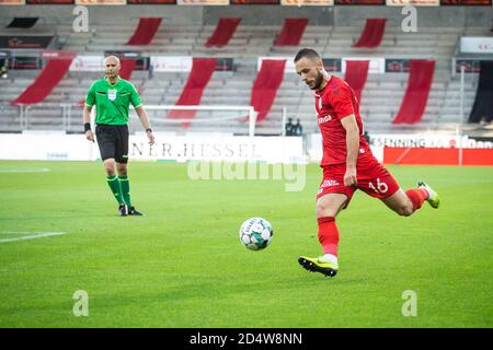 Herning, Dänemark. Juni 2020. Casper Hojer Nielsen (16) von Aarhus GF gesehen während der 3F Superliga Spiel zwischen FC Midtjylland und Aarhus GF in der MCH Arena in Herning. (Foto: Gonzales Photo - Morten Kjaer). Stockfoto